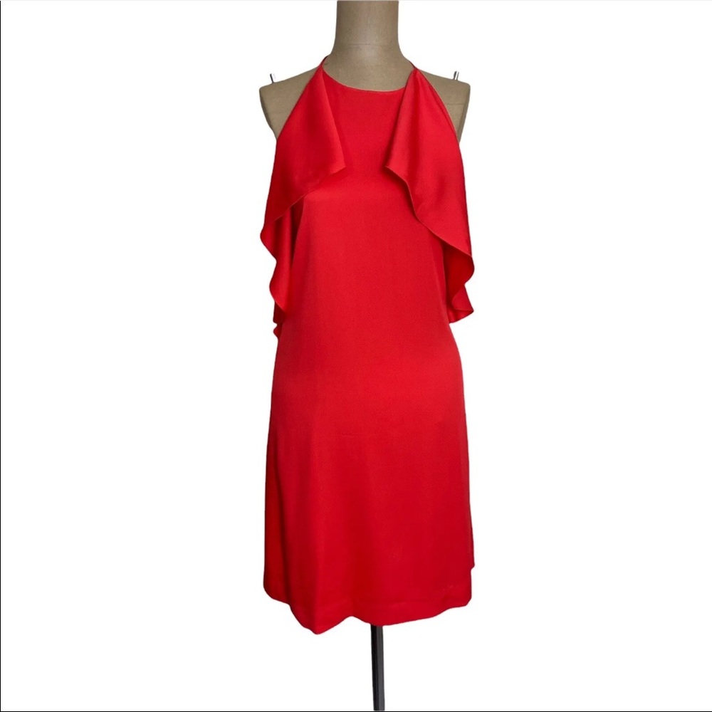 Amazing red silk Theory halter dress!